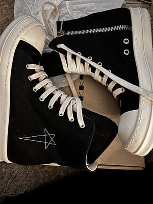 Rick Owens DRKSHDW Porterville Pentagram High-Top Sneaker Black Milk