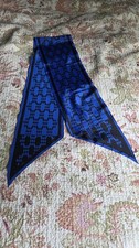 Vintage Veresa Vera Neumann Blue Black Scarf 54x7