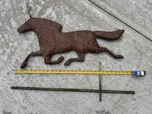 Antique 28" Copper Running Horse Weathervane Topper Primitive Folk Art