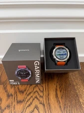 Garmin Fenix 6 Sapphire Multisport GPS Smartwatch Titanium W/ Ember Orange Band
