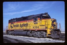 Original Slide WM Chessie System  Nice Roster GP40-2 4366 Walbridge OH 1984