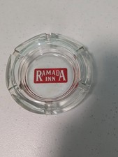 Ramada Inn Advertising Ashtray Clear Glass Octagon 4.5" Vintage