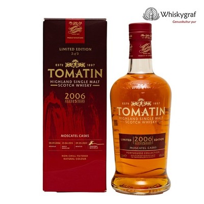 124,29 /L Tomatin 15 Jahre Moscatel Cask Single Malt Scotch Whisky 46% vol 0,7L