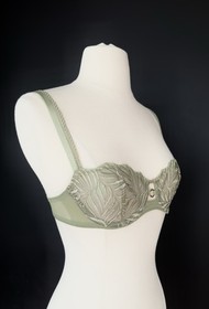 Aubade Paradis Exotique Half Cup Bra mint green NWOT pristine condition 32B
