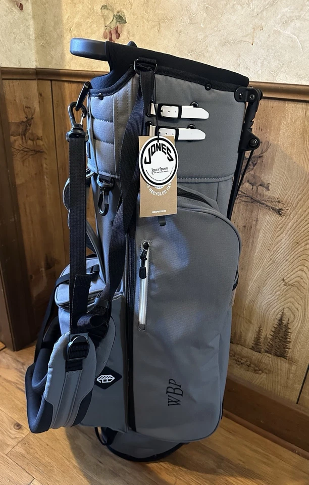 Jones Sports Co Trouper R Charcoal 5-Way Golf Stand Bag w/ Raincover Monogrammed - Image 3 of 4