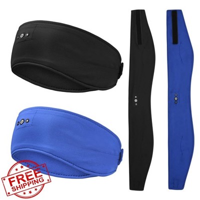 ASIILOVI 2-Pack Sleep Headphones Headband with Adjustable Hook and Loop, Blue...