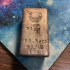 SUPER RARE 1981 HOMESTAKE MINING COMPANY 10.58 Oz POURED SILVER BAR