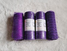 Floral Garden Decorative Metallic Mesh Purple Shimmer Mesh 5 yards Each LOT of 4