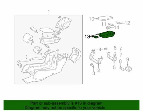 Apoyabrazos consola Cadillac Deville genuino GM 2004-2005 cuero gris 88896308 Foto 2 de 2