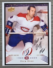 Dick Duff Autographed Signed UD Canadiens Centennial 8 1/2