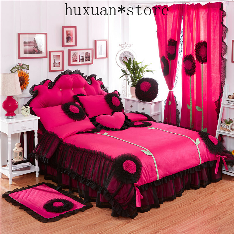 100%Cotton Luxury Lace Dandelion Bedding Set Twin Queen King Size