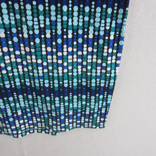 Diana Ferrari Dress Womens 14 Blue Black White Geometric Straight Sheath Stretch - Picture 10 of 18
