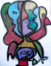 neo expressionist mixed media painting by Phil Demise Smith