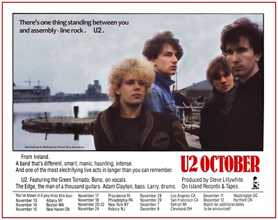 U2 October **POSTER** FIRST U.S. TOUR - ALBUM Promo Live Concert