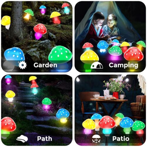 Outdoor Solar Mushroom Lights LED Solar Garden Decor Stake Light Patio Yard Lawn - Picture 5 of 14