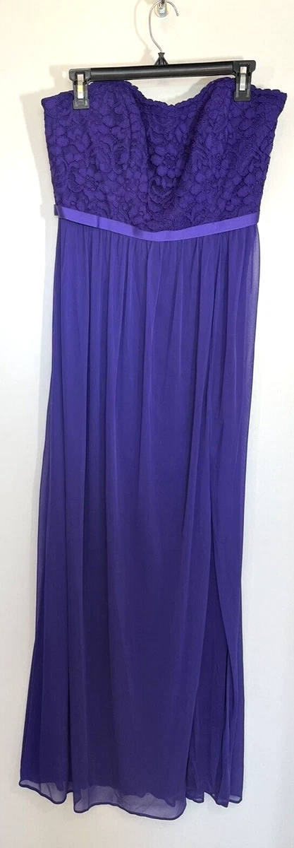 David s Bridal Dress Size 10 Purple Regency Strapless Bridesmaid