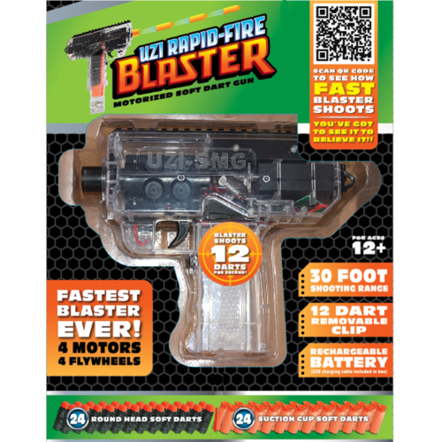 UZI Rapid Fire Dart Gun Blaster Electric Automatic Soft Bullet Toy Gun - Foam - Picture 2 of 6