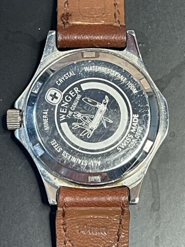 VTG Wenger Women’s 14mm Watch W Date & Military Time Brown Leather New Battery - Picture 8 of 11