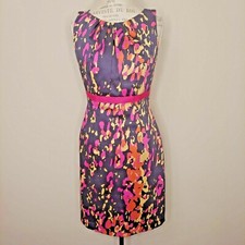 David Meister Blue Cotton Spandex Dress Size 6