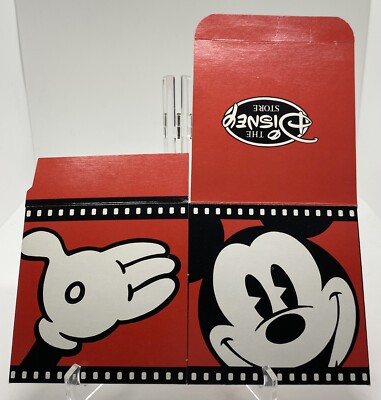 Disney Store Vintage Mickey Mouse Red Square Small Gift box 1990s 4x4x4 cute New
