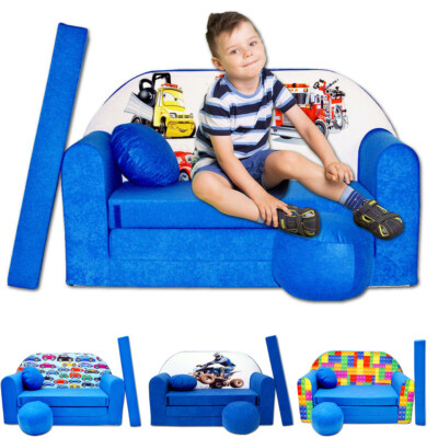 Kindersofa 3in1 Spielsofa Faltbares Sofabett Schlafsofa Baby Couch mit Sitzkisse