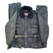 Vtg Walls Blizzard Pruf Snow Ice Fishing Snowmobile Ski Suit Belted Mens Medium