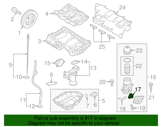 Kia OEM 1516 Sedona Engineoil Filter Housing Gasket 263453CAB1 for