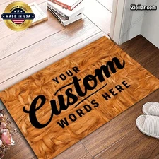 Custom Text Doormat with Bold Name Design, Personalized Entry Rug for Home