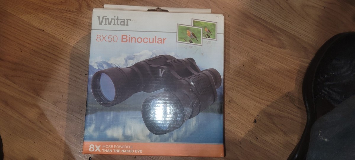 Vivitar X 50 Binocular Model VIV-CS-850 H Full-Size w/ Carrying Case  Strap