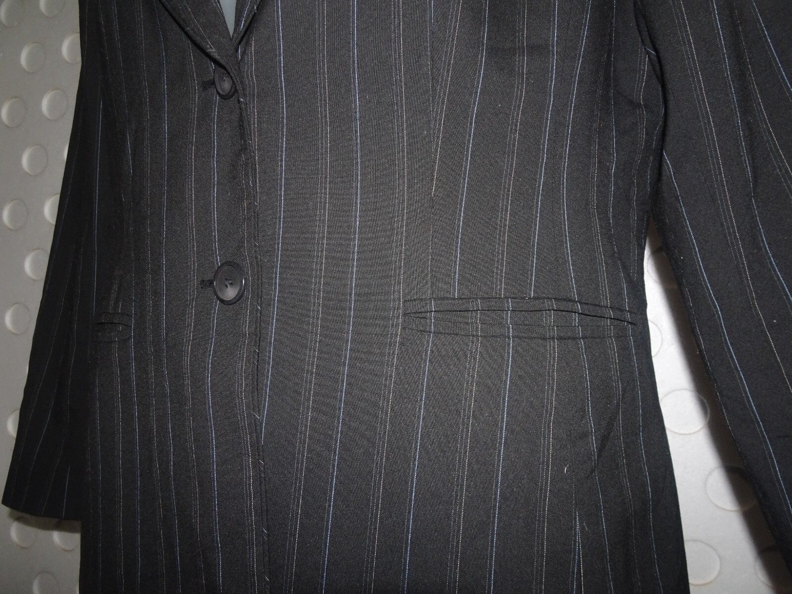 KASPER Two-Button Lined Long-Sleeve Pinstripe Bla… - image 3