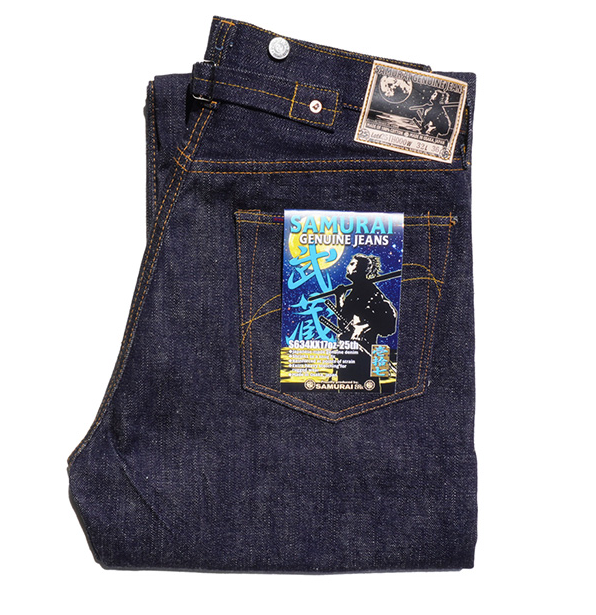 SAMURAI JEANS S634XX17OZ-25TH MUSASHI 30in SELVEDGE Denim Indigo