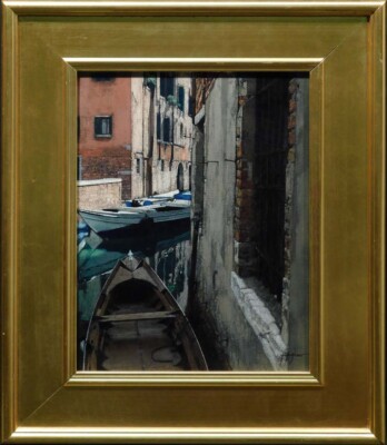 Yi Fu Zhao ''Venice Corner'' Original Oil on stretched Canvas framed Hand Signed