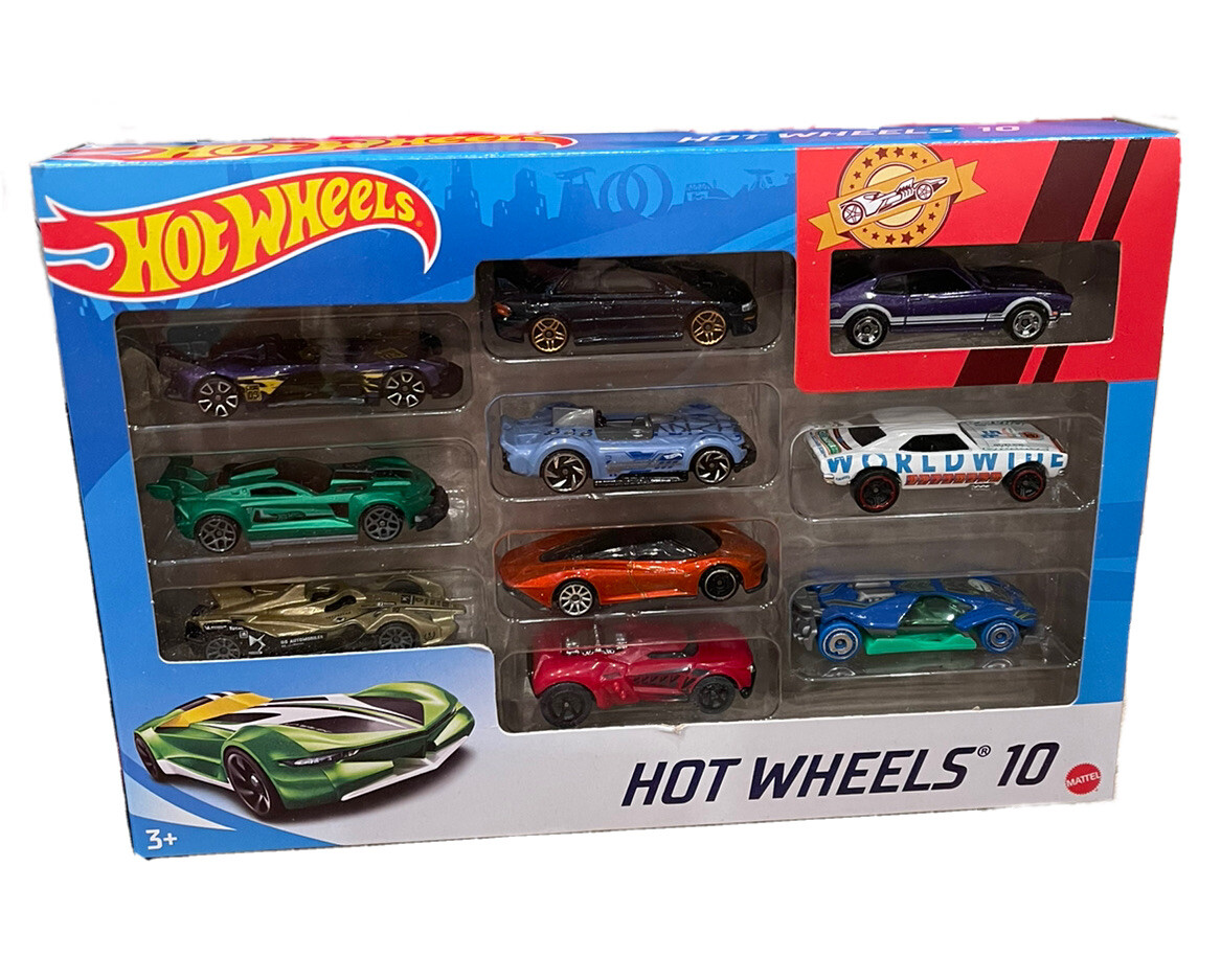 HOT WHEELS 10 PACK GIFT ASSORTED CARS SET BOX MATTEL BRAND NEW