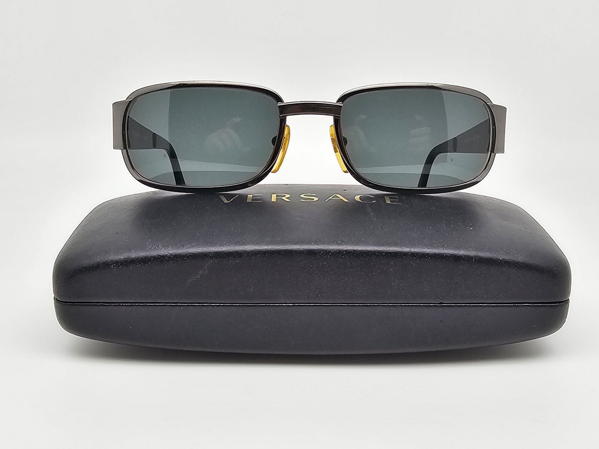 Versace Mod S77 Col 89M Brushed Gunmetal Gold Frame Green Lens