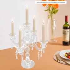 5 Heads Candle Holder Crystal Candle Centerpieces For Parties And Events