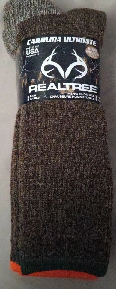 Realtree Carolina Ultimate  Wool  Socks 2 pc Men's 9-13 + Free Wear Proof Socks - Image 2 of 4