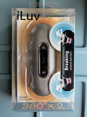 iLuv Silver Breaking Sound Barriers Portable Stereo Speaker iSP100 NEW jAura