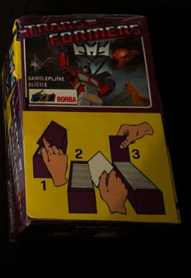 DISPLAY BOX BOX 600 STICKERS HASBRO BORBA NO PANINI TRANSFORMERS 1991 RARE