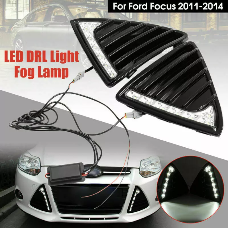 Pair Of 7 LED Daytime Running Lights Fog Lamp DRL Lamps for Ford