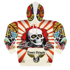 AOP Pullover Hoodie. Bones Brigade. Skateboard Wear. Urban Street clothing