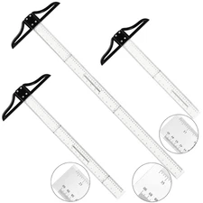 3 Pcs Acrylic T Square Ruler Multi Sized T Square Traditional Acrylic Graduated