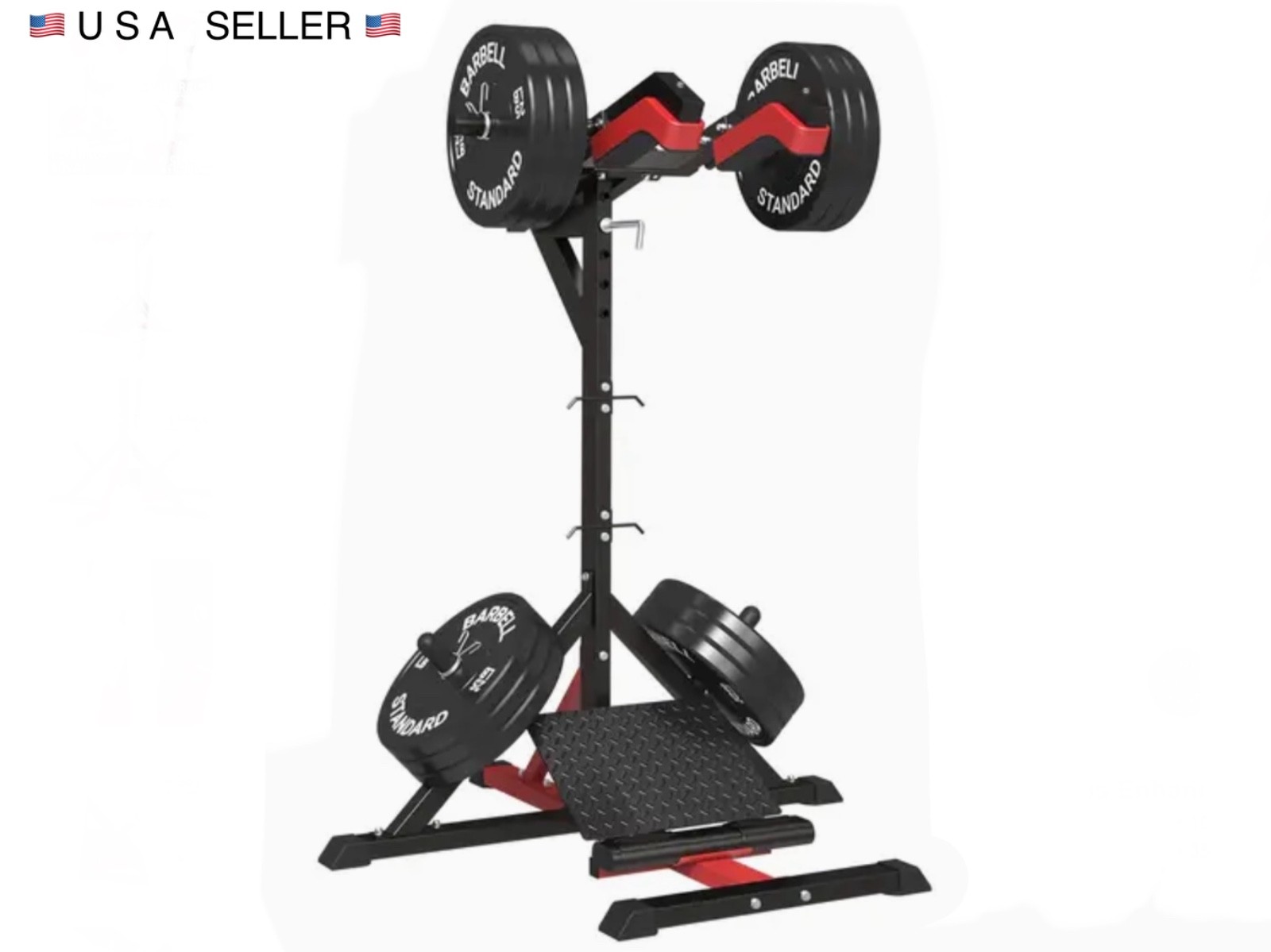 2-IN-1 Leverage Squat / Calf Raise Machine Plate Loaded Leg Train Free Shipping