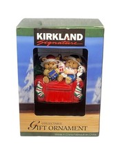 Vtg 1997 Westmar Kirkland Christmas Ornament Bears and Penguin Opening Presents
