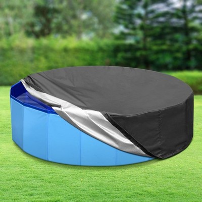 Tufmunb 79-80 inch Dog Pool Cover, Portable Round Collapsible Bathing Tub Kid...