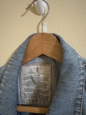 Brunello Cucinelli Denim Trucker Jacket Light Indigo Blue 50 | eBay