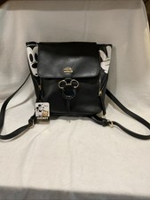 Disney Mickey Mouse Peeking Mini Backpack By Bioworld Black Faux Leather NWTS