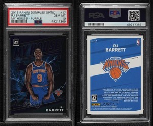 2019 Donruss Optic My House Purple Prizm RJ Barrett #17 PSA 10 GEM MT Rookie RC