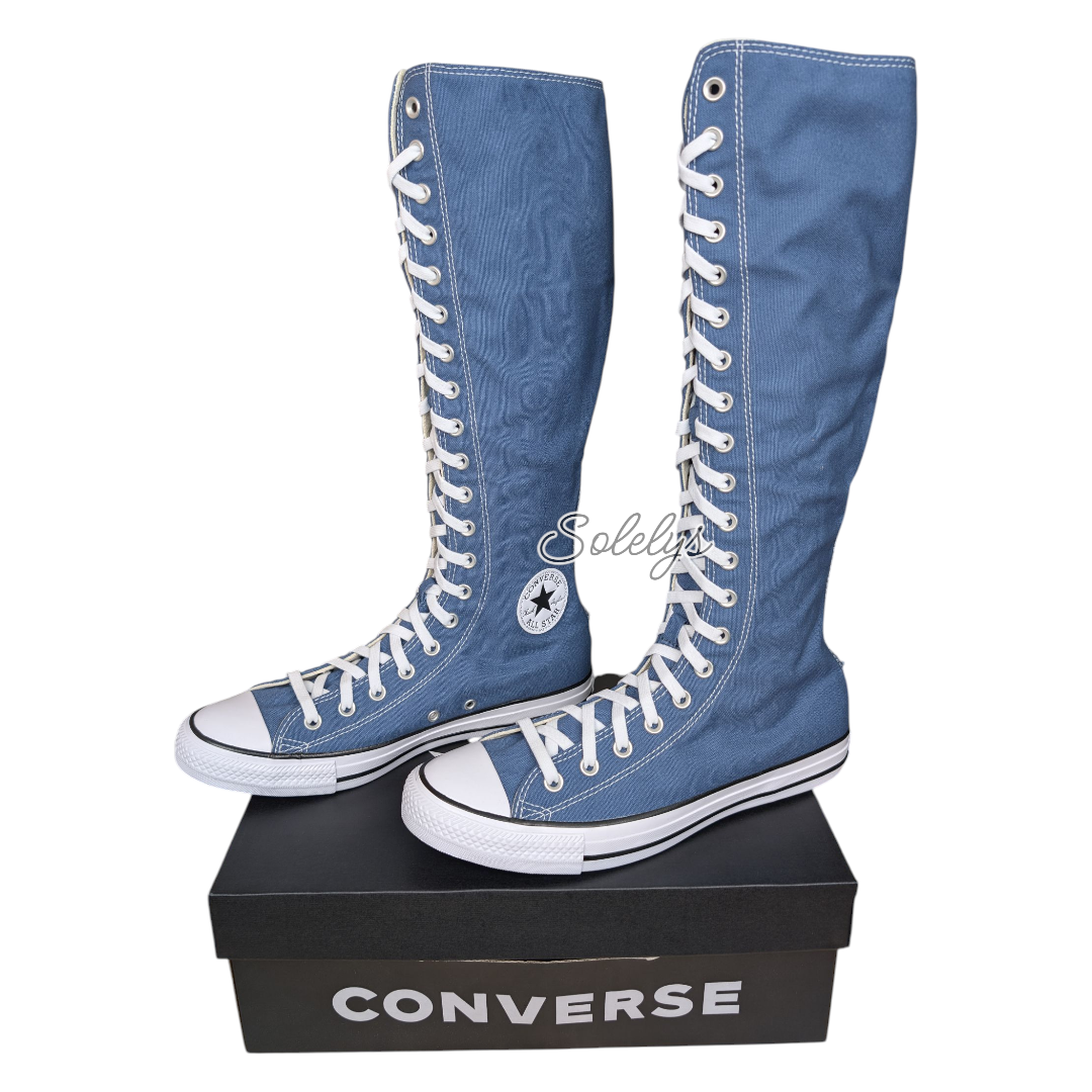 Converse XXHI Knee High Slacker Blue White Custom Elastic Laced