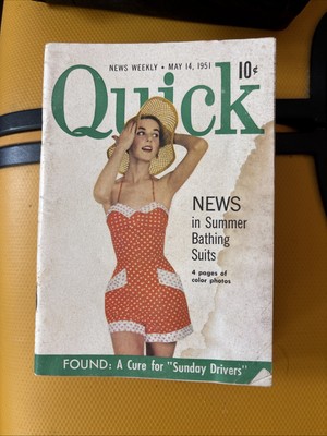 Vintage Quick News Weekly Magazine May 14, 1951 - Summer Bathing Suits