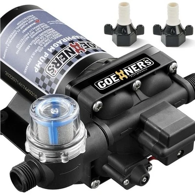 KITVANCE Upgraded Version RV Fresh Water Pump 12V DC 6GPM 70PSI Self-Priming For Marine